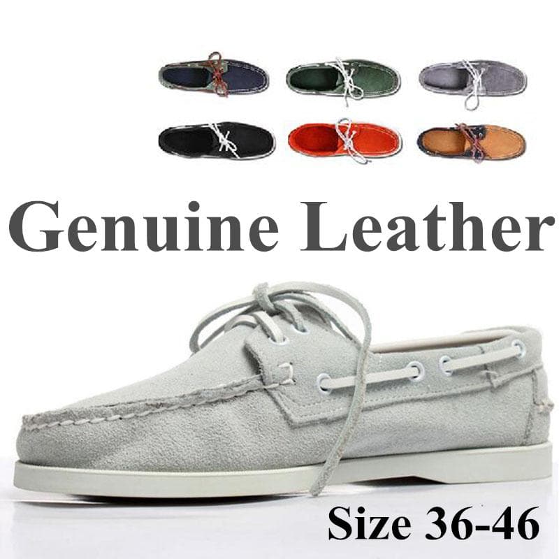 Herr Damer Äkta Läder Docksides Klassisk Homme Femme Båtskor,Plus Stor Storlek Marinblå Svart Brun Märke Flats Loafers A047 cm