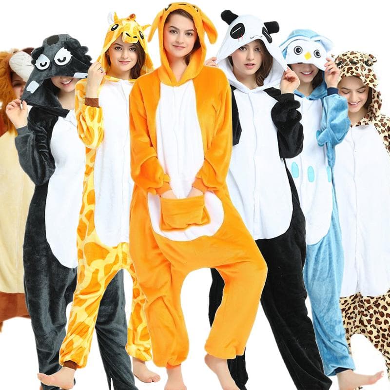 Djurkatt Tiger Kigurumi Unicorn Onesie Vuxen Tonåringar Kvinnor Män Pyjamas Rolig Flanell Varm Mjuk Sovkläder Overall Onepiece Jumpsuit Cosplay