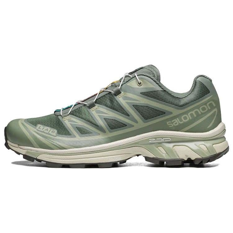 Salomon XT-6 Syntetiskt Läder Stötdämpning Omslutande Låga Utomhus Funktionella Skor Unisex Skor Lagerblad 471364 cm