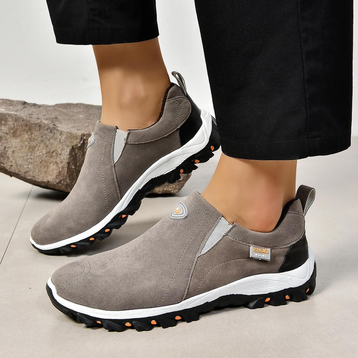 Halkfria och Slitstarka Herrvulkaniserade Skor Slip-On Skor Herr Promenadskor Mode Plusstorlek Casual Loafers cm svart