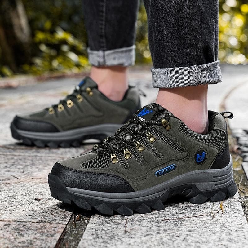 Herr Läder Casual Skor Utomhus Halkfria Snörskor Trekking Sneakers Vandringsskor Vuxen cm mörkgrön färg