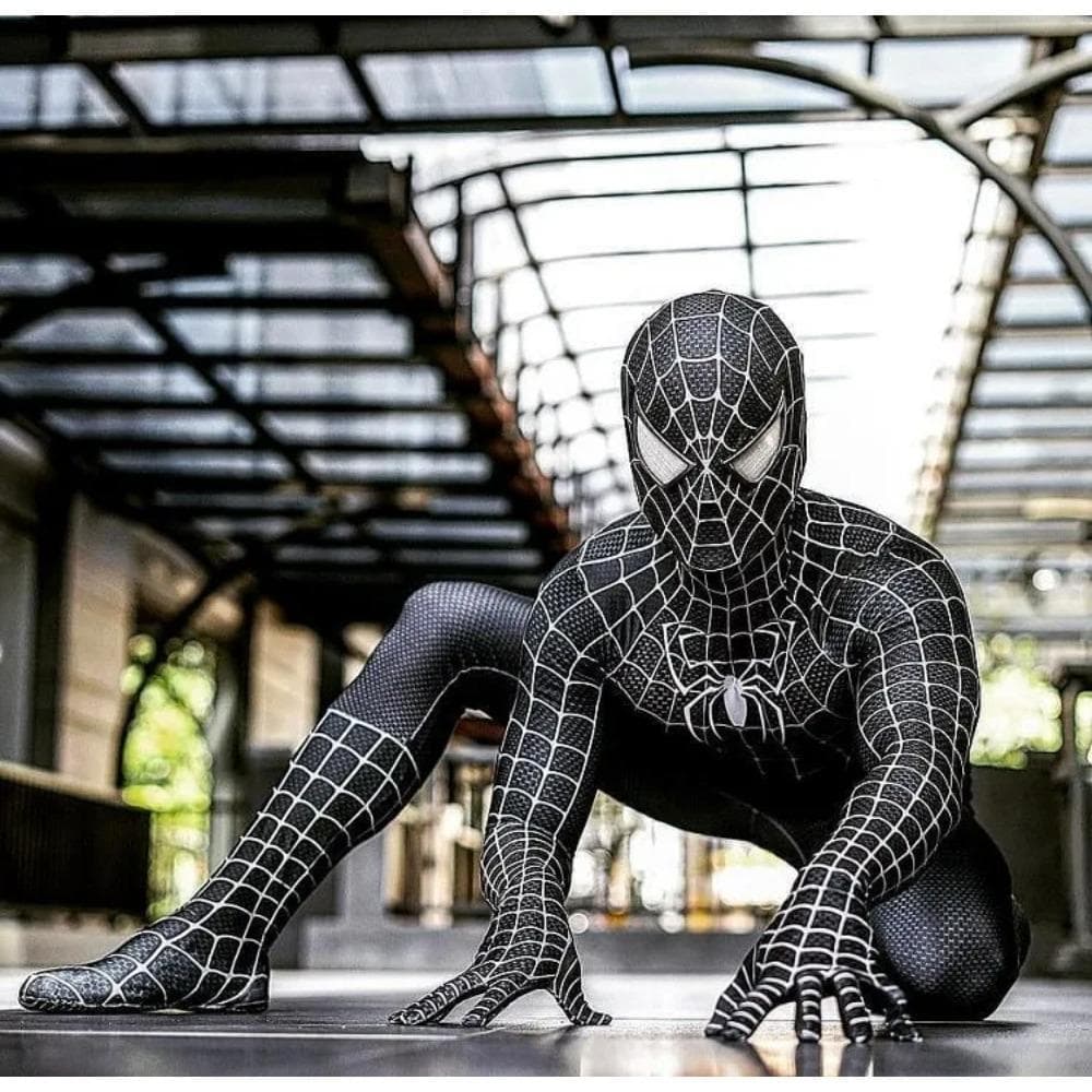 Kostym Svart Röd Raimi Tobey Maguire Spider-Man Cosplay Superhjälte Zentai-dräkt Halloween-kostymer Vuxen Barn Elastisk cm