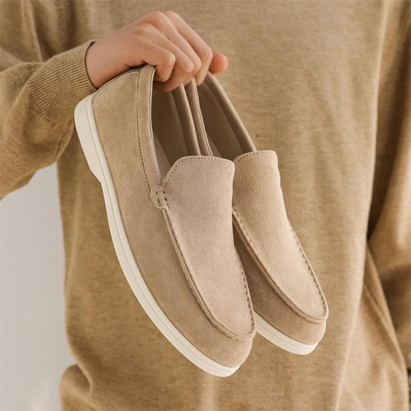 2025 Herr Sommar Koreansk Stil Casual Canvas Loafers - Mjuk Sula för Ungdomar cm beige