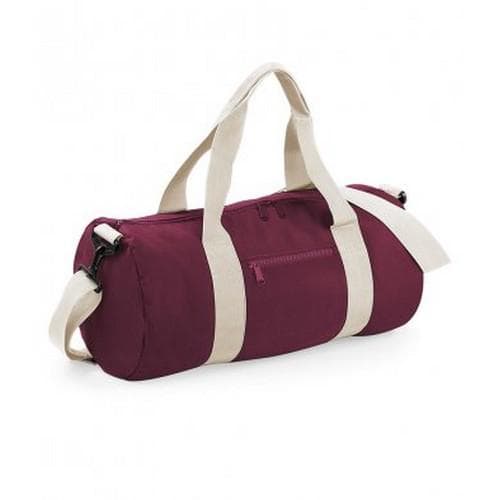 Bagbase Plain Varsity Barrel / Duffle Bag (20 liter) mörkblå/vit