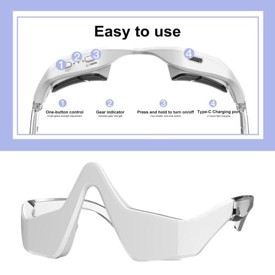 Red Light Therapy Glasses for Eyes under Eye Device with Hot Compress 3D Surround Technology Eye Care Reduces Dark Circles Fatigue Collagen vit