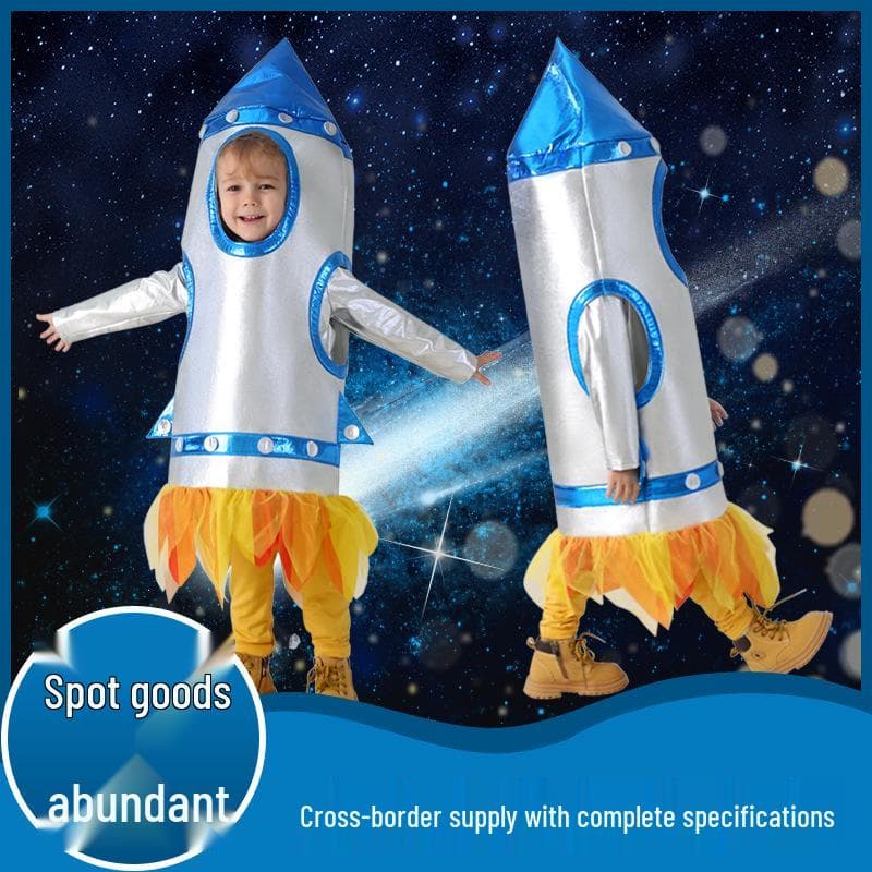 Rymddräkt för barn, astronaut, raket, för idrottsdag och föreställningar cm