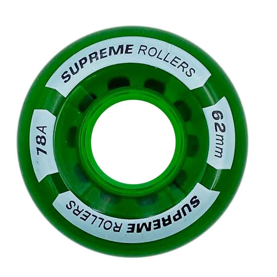 Supreme Rollers Quad Wheels 62mm/78A Grön 4-Pack