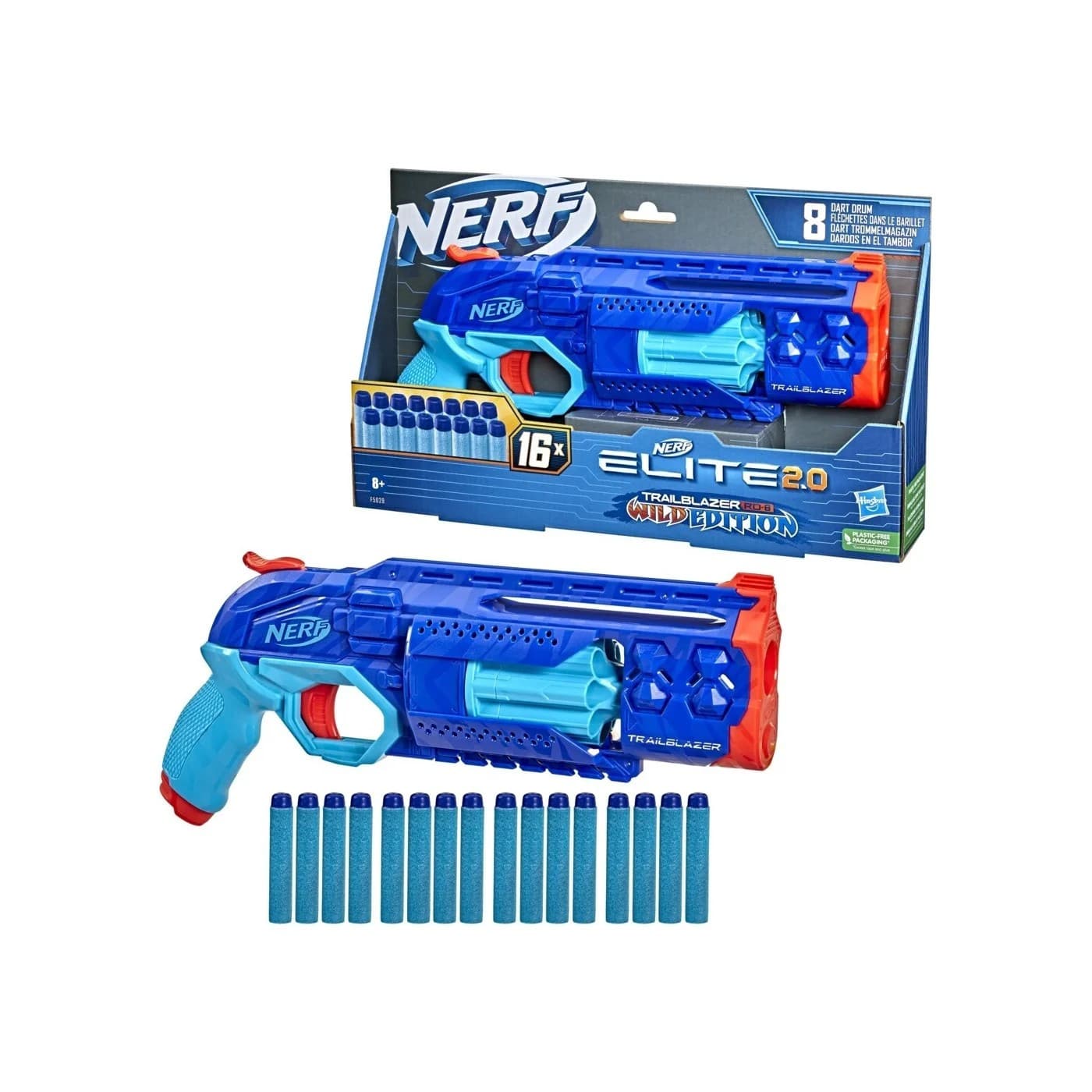 NERF Elite 2.0 Trailblazer RD-8 Wild Edition - nerf - Leksaksaffären