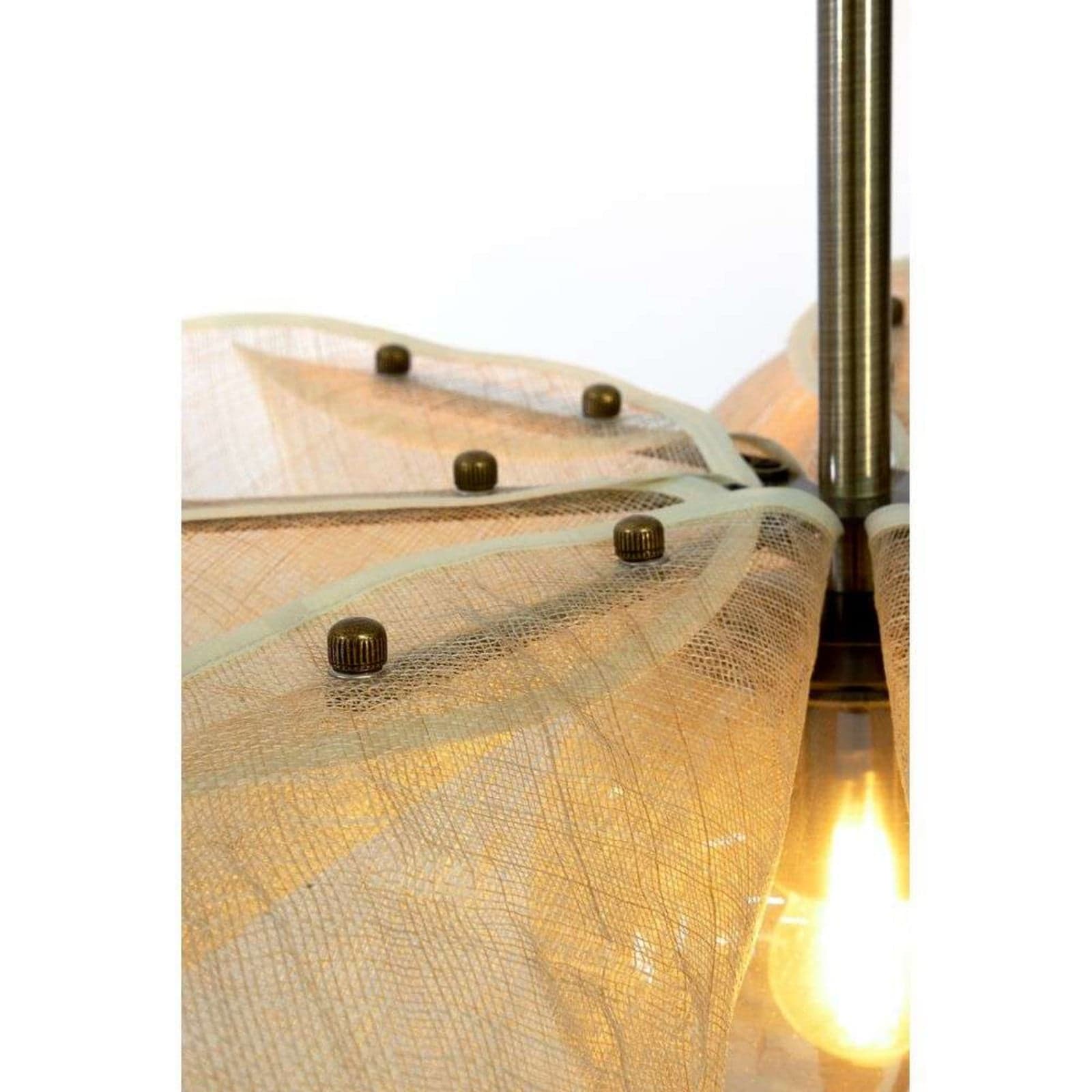 Styrka pendellampa, Ø 75 cm, mässing/beige - Markslöjd - Vardagsrum - Tyg / textil - Med en ljuskälla