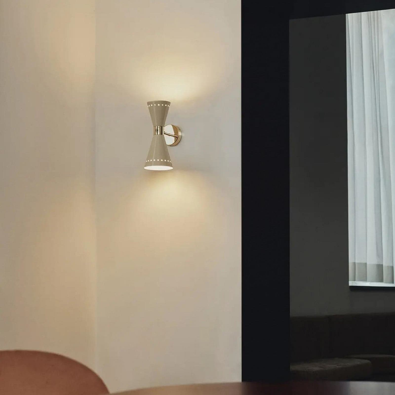 Megafono vägglampa, elfenbensfärgad, 14 cm, 2 lampor Stilnovo - Vardagsrum - Design - Metall - Med flera ljuskällor
