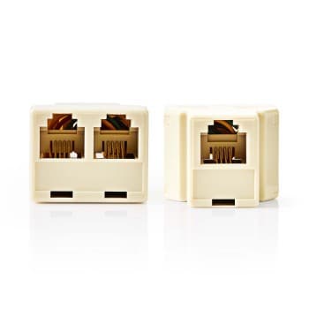 Nedis Telekomsplitter | RJ11 Hona | 2x RJ11 (4/6) Hona | ABS | Elfenben | Låda