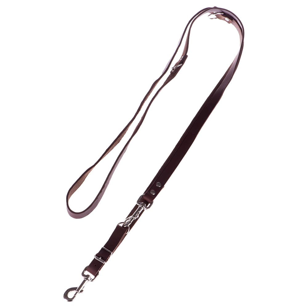 Heim koppel med nitar, justerbart brunt - Längd 240 cm, bredd 2 cm
