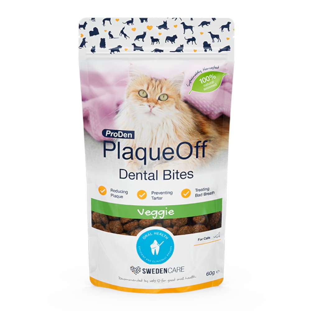 ProDen PlaqueOff Dental Bites för katter - Ekonomipack: veggie (2 x 60 g)