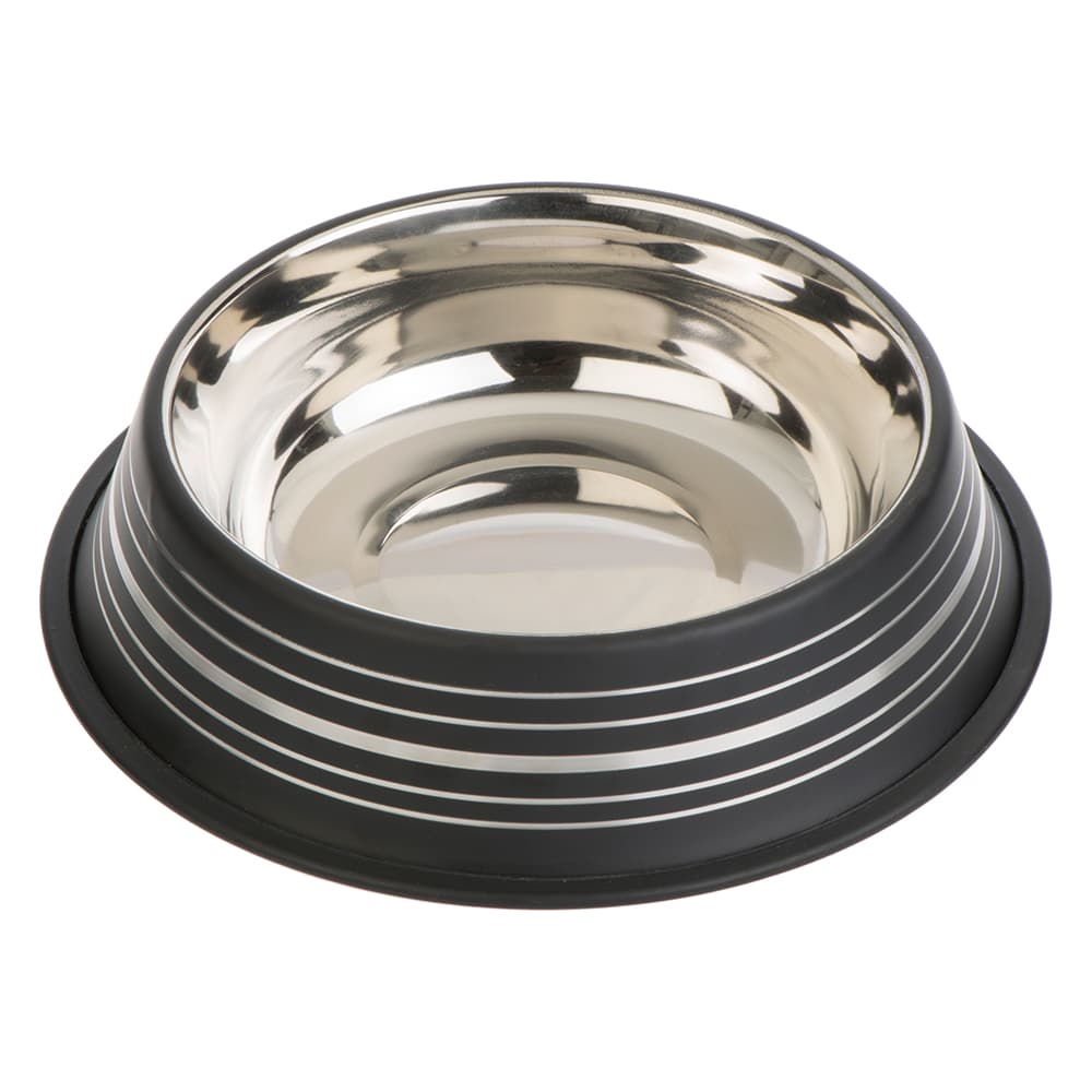 Silver Line hundskål i rostfritt stål, mattsvart - 200 ml, Ø 15 cm