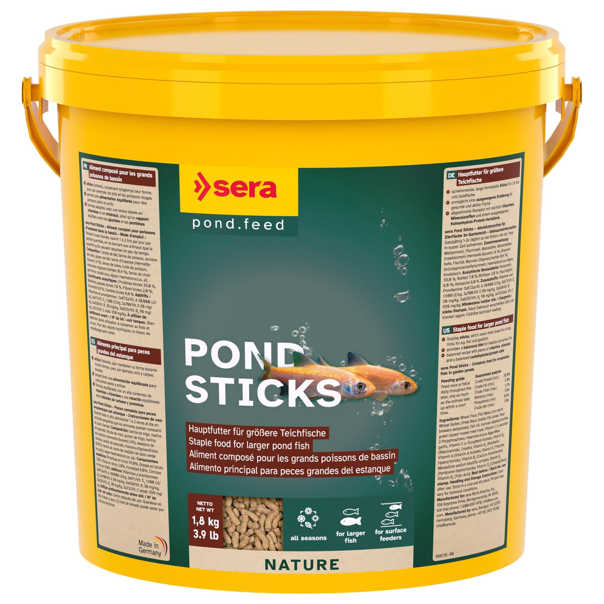 sera Pond Granulat Natur - Ekonomipack: 2 x 10 liter