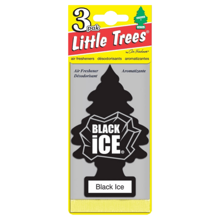 Little Trees Black Ice Hanging Air Freshener – 3 stuks