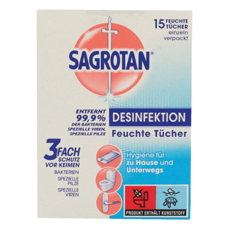 Sagrotan Sanitetsservetter för ytdesinfektion - 15 st