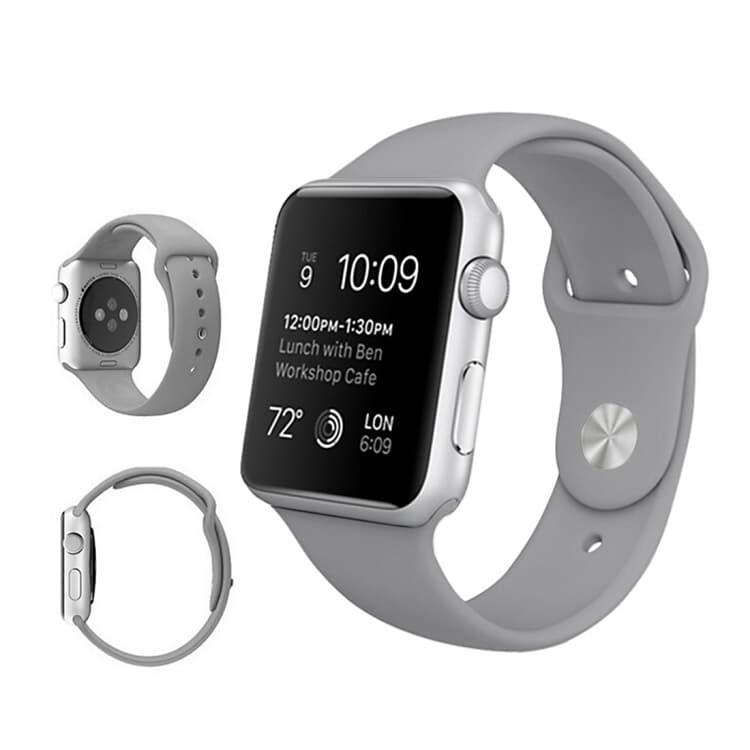 Apple Watch 44 mm & 42 mm Silikonarmband Sport (Färg: Grå)