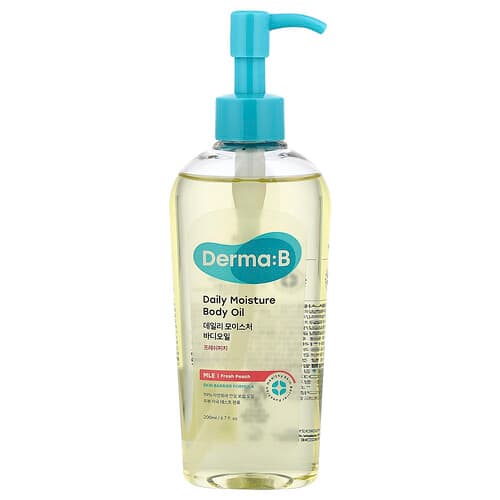 Derma:B, Daglig återfuktande kroppsolja, färsk persika, 200 ml