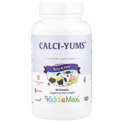Maxi Health, KiddieMax® Calci-Yums™, Naturlig Jordgubb, 90 Tuggtabletter