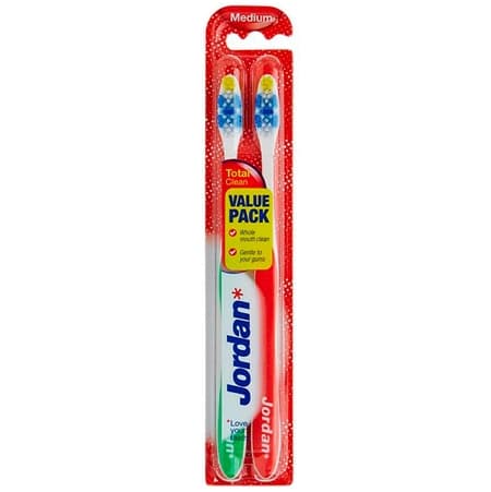 Jordan Total Clean Medium tandborstar - blandade färger