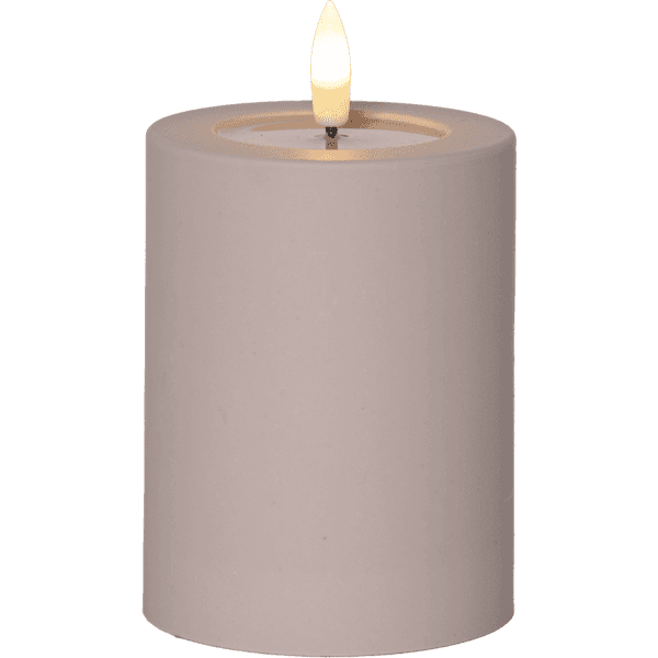 Blockljus Flamme Soft Beige LED (Storlek: 12,5x7,5cm)