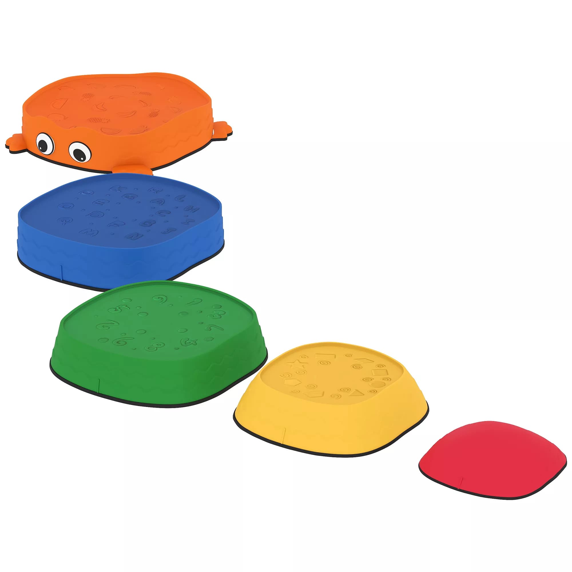 Balansstenar Set, 5-pack, Groda, Stapelbara, Plast, Flerfärgade
