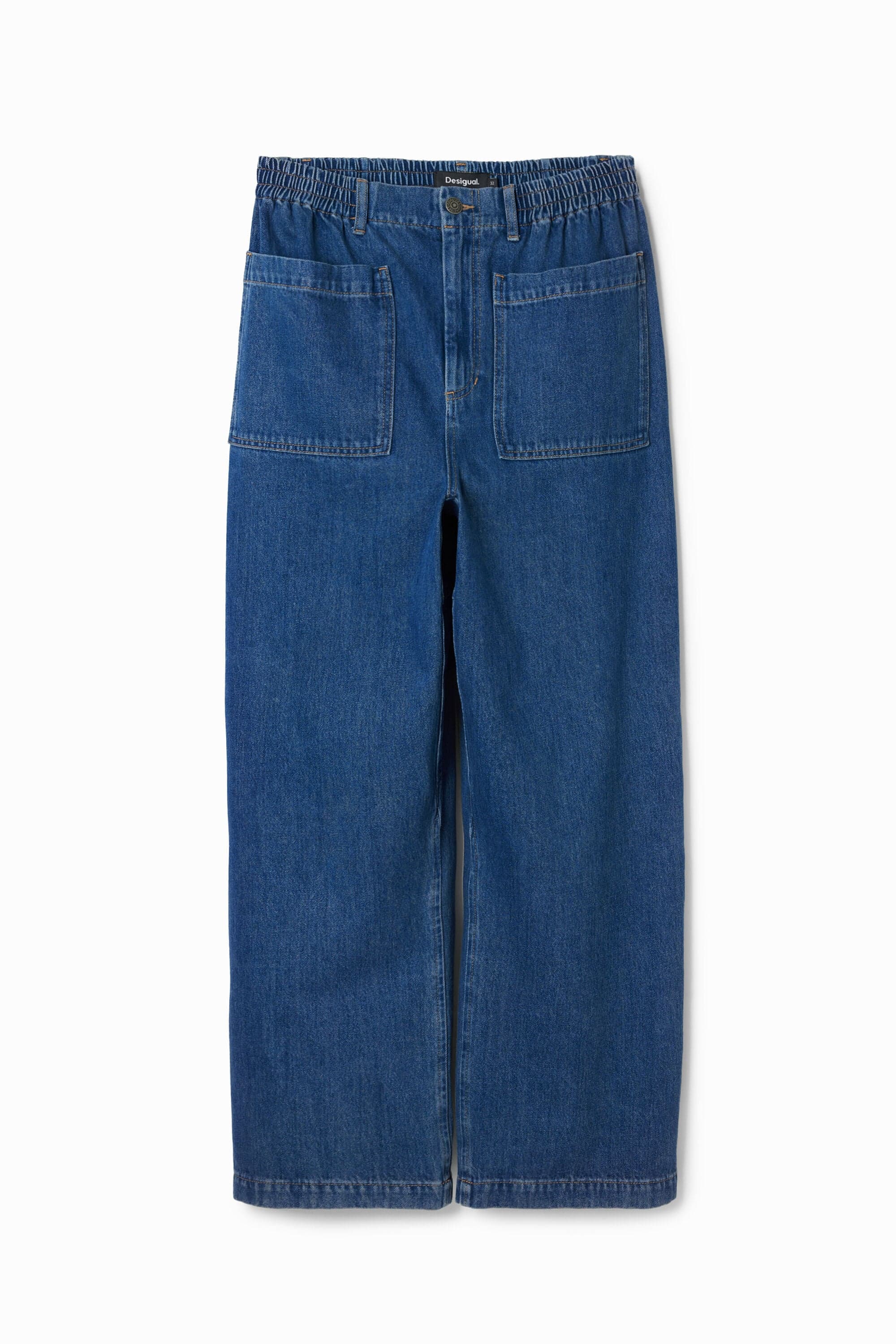 Desigual, Long jeans with pockets, Men, Cotton, Blue, XL