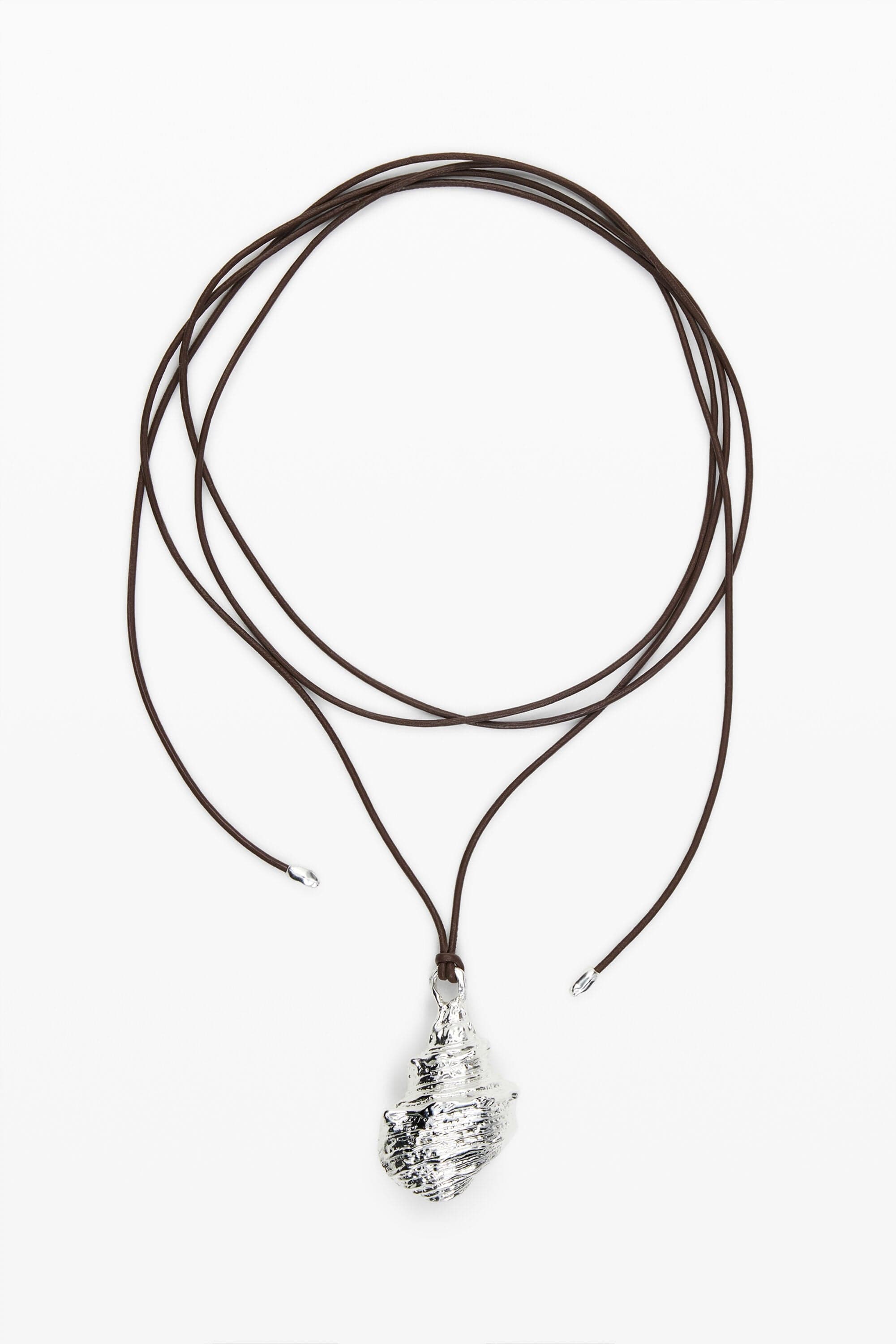 Desigual, Silver shell pendant cord Zalio, Black, U