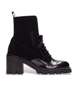 Hispanitas för kvinnor. HI254281 Zurich Rock Leather Ankle Boots svart (39), Hud, 5 till 8 cm, Zip, Casual