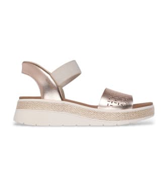 Skechers för kvinnor. 114415 Sandalias Slip-ins: BOBS Sun Ray - Step Aside brons (38), 5 till 8 cm, Ingen, Casual