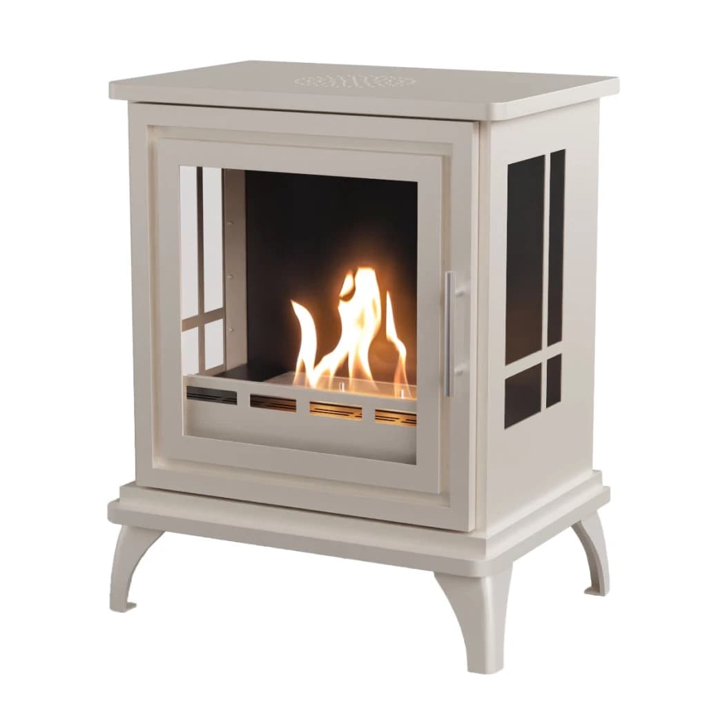 ScandiFlames Nashville Oyster Vit – Fristående Bioetanol Kamin – 6 timmars brinntid – 2 kW värmeeffekt