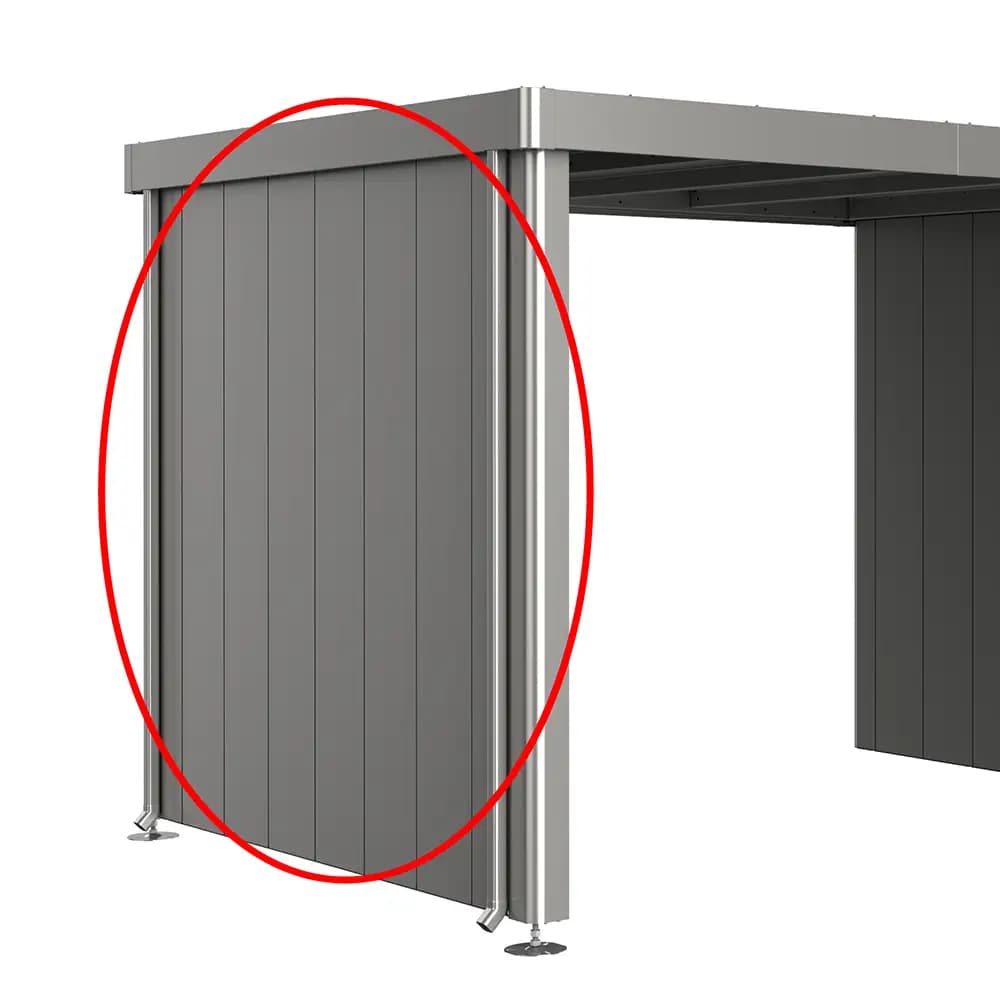 Biohort, Sidoväggar till sidotak trädgårdsskjul Neo 3A/3B/3C metallic grå