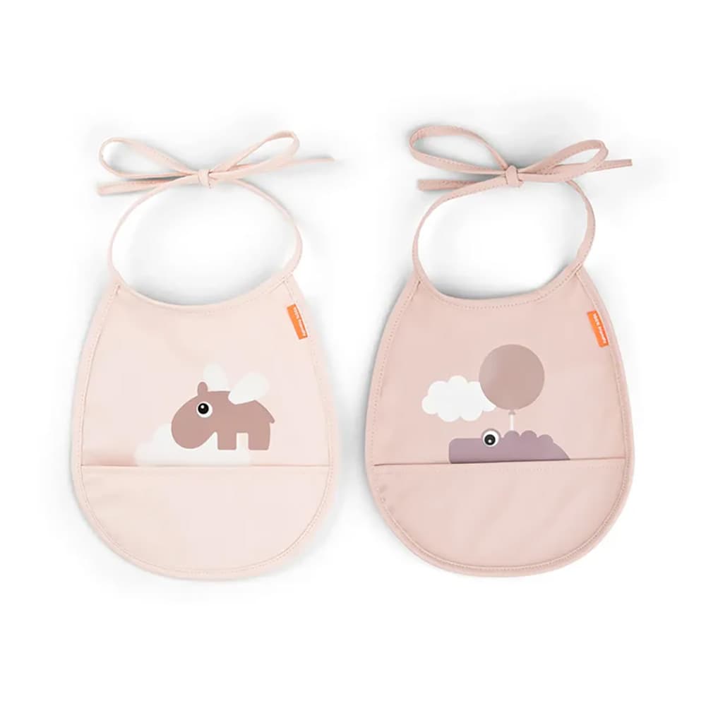 Done by Deer haklapp med ficka 2-pack Happy clouds Powder