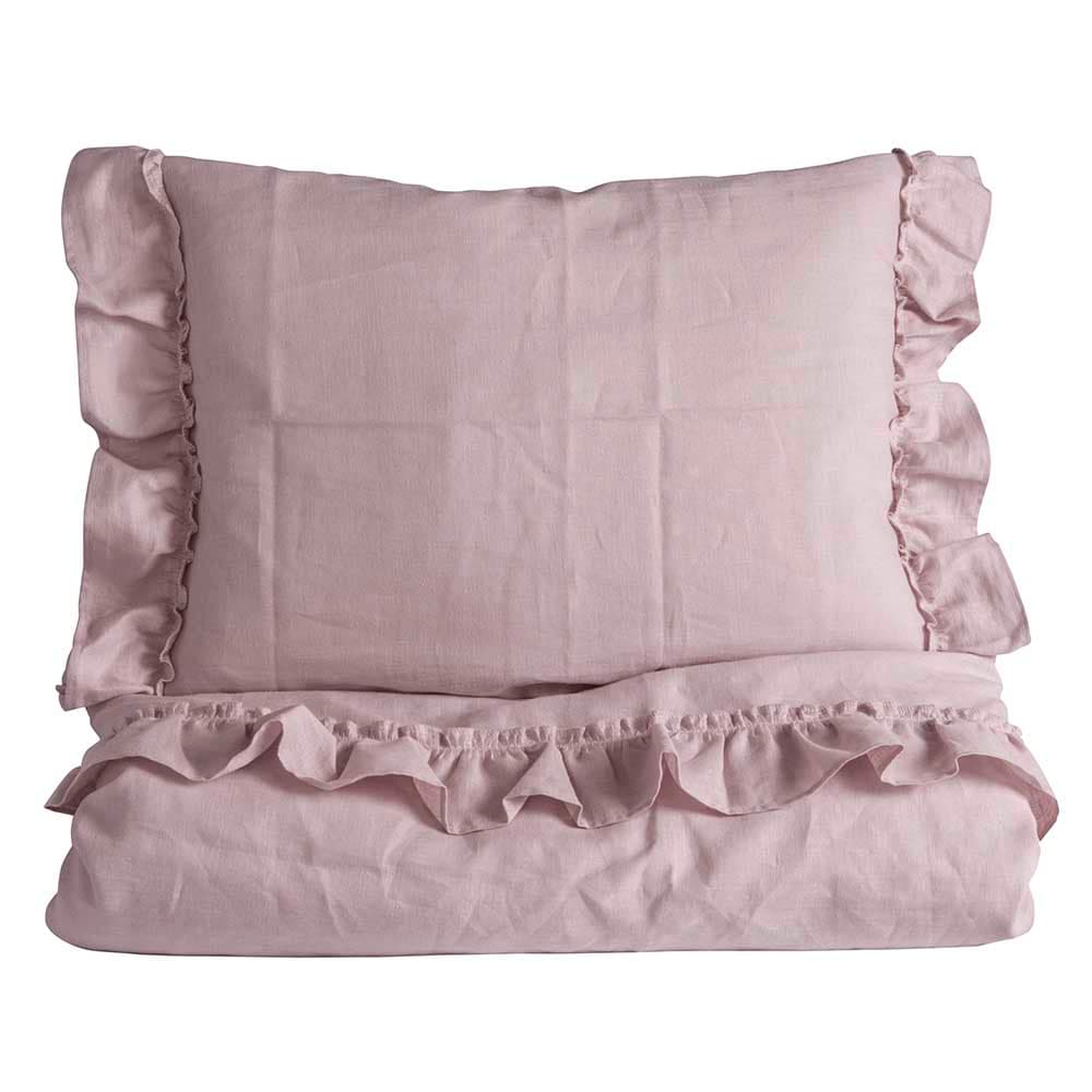 NG Baby Påslakan Spjälsäng Volang Rose