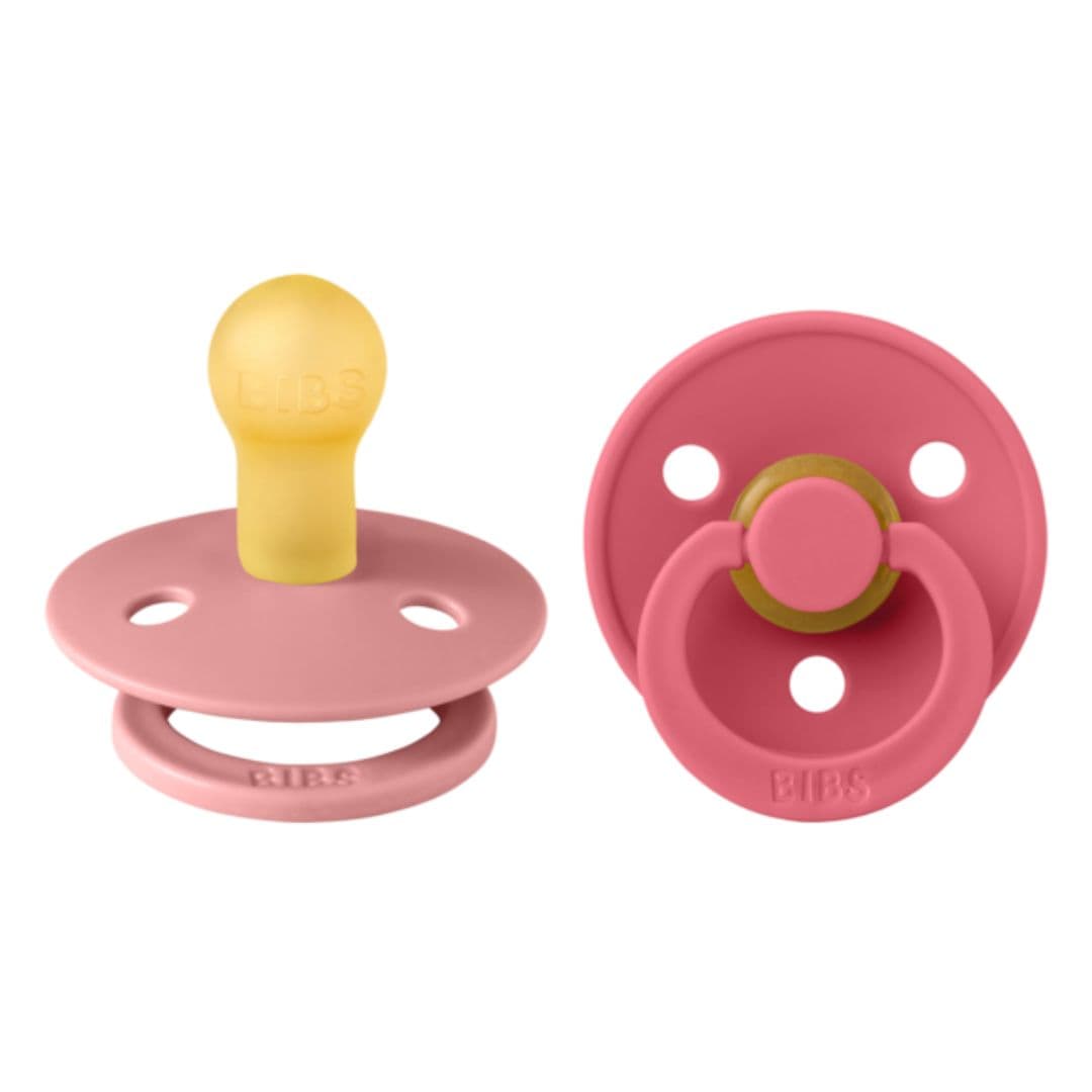 Bibs Napp 2-Pack 0-6m Dusty Pink/Coral